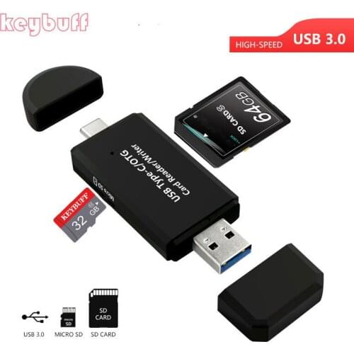 High-speed USB 3.0 Type C 2 In 1 OTG Card Reader USB sd card TF/SD Card Reader for smart phone/Computer/Type-C deveices