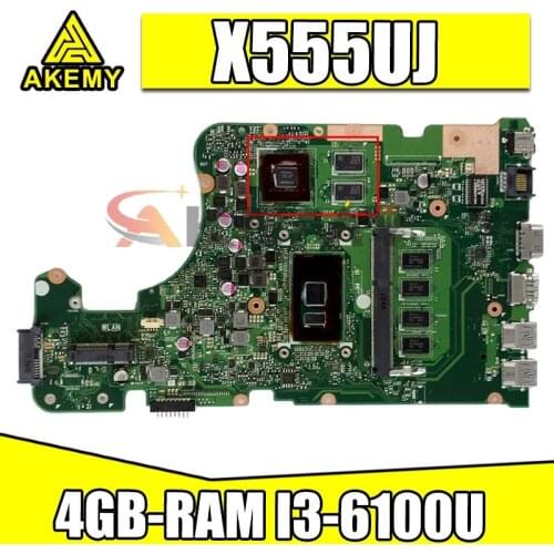X555UJ Laptop motherboard for ASUS X555UF X555UQ X555UB F555U original mainboard 4GB-RAM I3-6100U GT920M