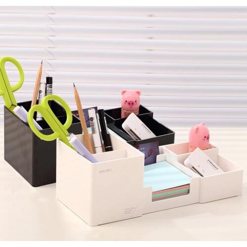 Deli Multi Function Office Box Pen Holder Storage Box Stand For Pens And Pencils Pencil Pen Holder Storage Pen Desk Organizer