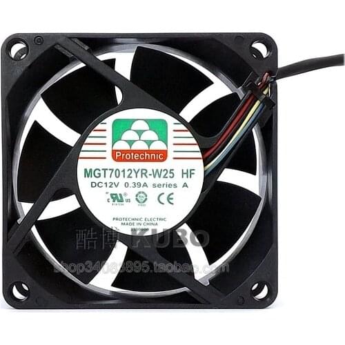 Protechnic MGT7012YR-W25 7025 70MM 70*70*25MM Fan Comptuter CPU Cooling fan 12V 0.39A with 4pin