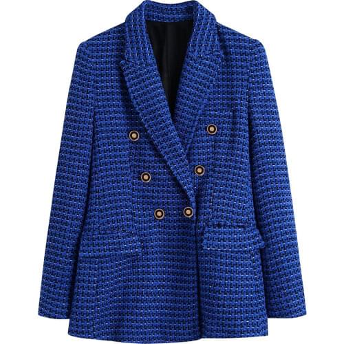 Women 2021 Jacket Solid Color Blazers Long Sleeve Double Breasted Pocket Suit Fashion Women Jacket Blazer Hot Flmale Suits