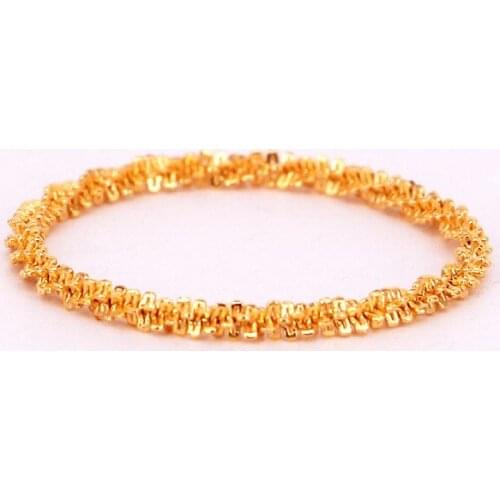 Gold color Titanium Steel Fashion Simple Corn Chain Women Rings Size 5-9 Cheap,drop shipping