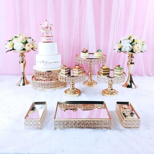 10pcs gold cake rack set cupcake tray cake tool home decoration dessert table decoration party wedding display