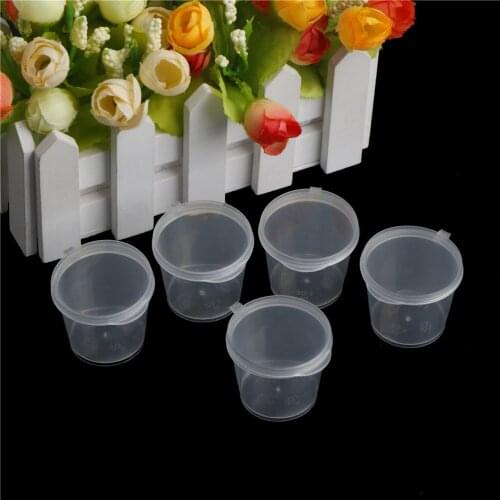 100Pcs 25ml Wholesale Clear Food Small Sauce Containers Package Box&Lid Portable Disposable Portable Plastic Cups Transparent