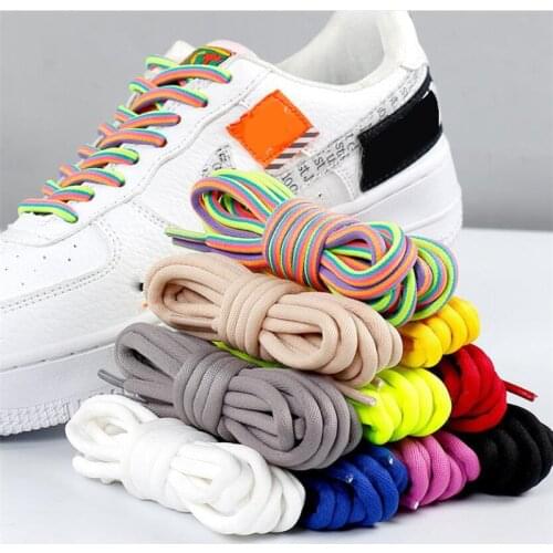 120CM New Round Shoelaces Solid Rainbow Classic Martin Boot Shoelace Casual Sports Boots shoes Lace Sneaker Shoe Laces Strings