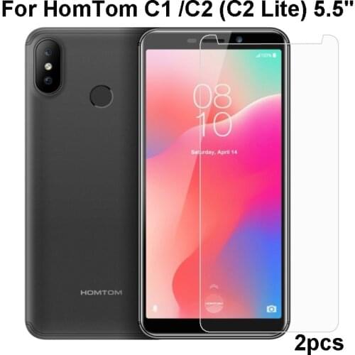 2PCS HomTom C2 Lite Tempered Glass 9H High Quality Protective Film Explosion-proof Screen Protector For HomTom C1