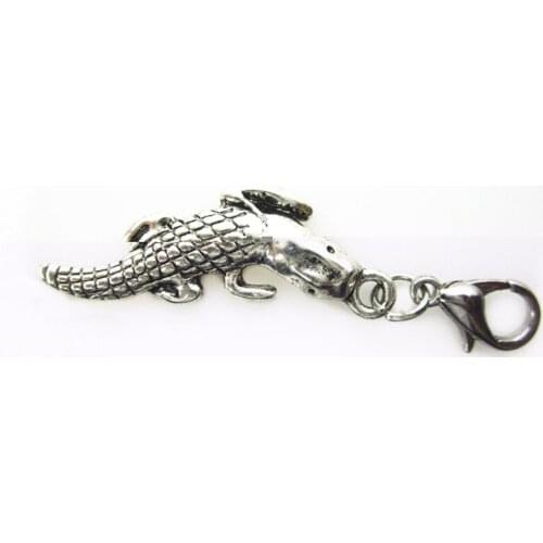20pcs/lot Crocodile charms dangle charms lobster clasp Hanging Floating Charm DIY Jewelry Accessories Charms