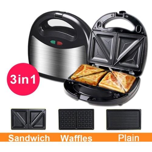 3 in 1Waffle Maker 750W Household Electric Mini Waffle Sandwich Machine Multifunctional Toaster Baking Breakfast Maker