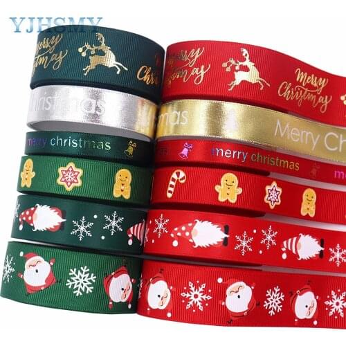 5 yards Christmas Elk Handmade DIY Heat Transfer Ribbon Ribbon Threaded Ribbon Ribbed Ribbon Satin