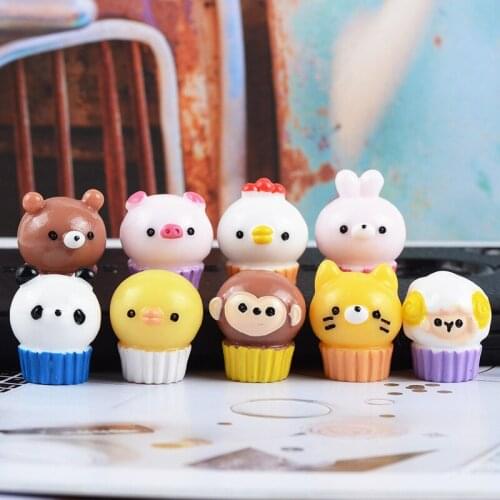 50pcs/lot Cake cup Resin animal Cake Resin Cabochons for Phone Deco,Doll House Toy Jewelry Accessory DIY