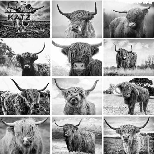 5D Diamond Painting Cow Art Cross Stitch Decoration Simple Animal Portrait Diamond Mosaic Painting By Numbers Home Decor