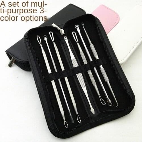 7 Pcs/Set Stainless Steel Acne Extractor Blackhead Remover Needles Pimple Blemish Treatments Face Skin Care Beauty Tools