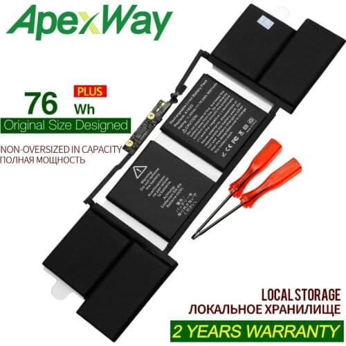 ApexWay A1820 11.4V 76Wh battery for apple macbook Pro 15'' Touch Bar A1707 2016 2017 year MLH32CH/A MLW82CH/A