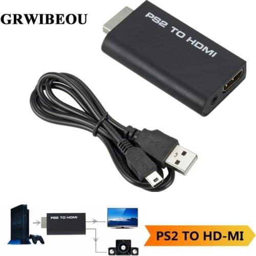 PS2 to HDMI-Compatible 480i/480p/576i Audio Video Converter with 3.5mm Audio Output Supports PS2 Display Mode PS2 TO HD-MI