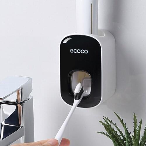 Automatic Toothpaste Dispenser Free Punching Lazy Squeezing Toothpaste Dispenser Wall Mount Toothbrush Holder Bathroom Products