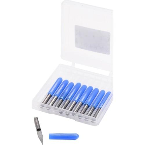 Free shipping High quality 10pcs/lot V Shape flat bottom Carbide PCB Engraving Bits 3.175 shank 30 degree 0.2mm CNC Router Tool