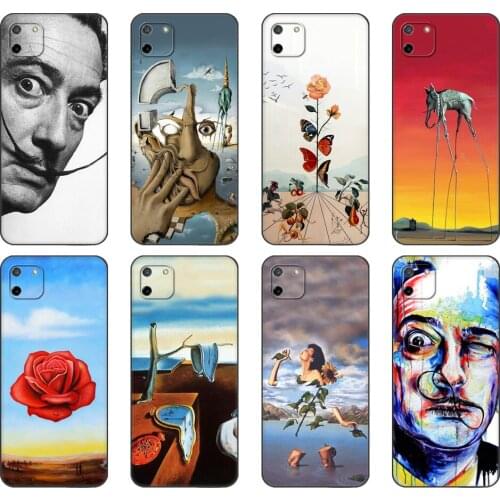 Black tpu Case For OPPO Realme C11 C20 C21 Case Back Cover Bumper Salvador Dali
