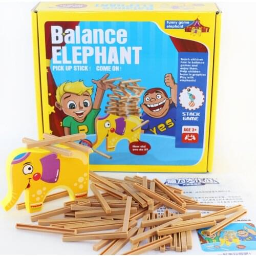 Baby Toys Educational Elephant Balancing Blocks Wooden Toy Wood Balance Game Montessori Blocks Gift For Child Board Game Toys