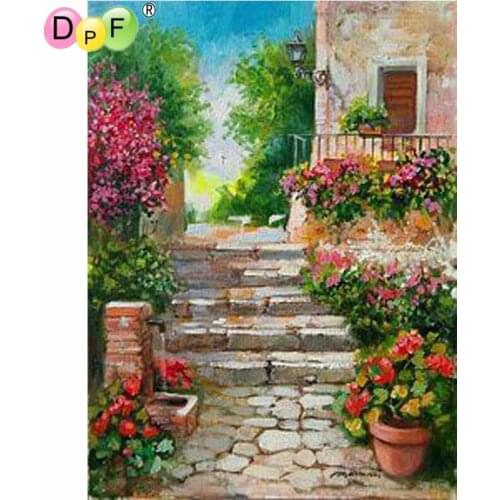 DPF 5D diamond embroidery DIY gift garden path diamond painting cross stitch needlework diamond mosaic square kits home decor