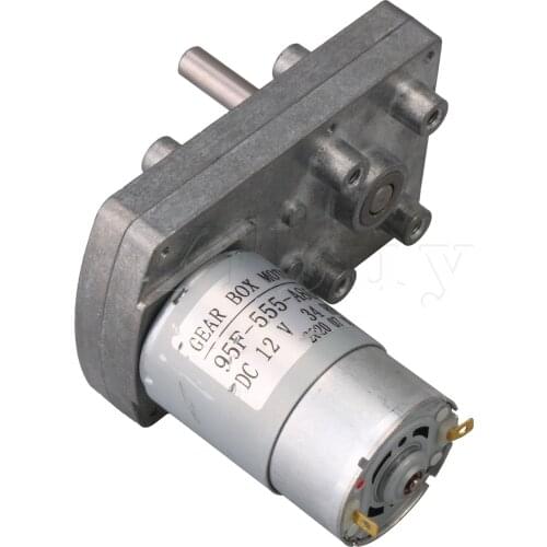 Electric Drive Motor Square Silver High Torque Metal Gear Motors DC 12V 34RPM