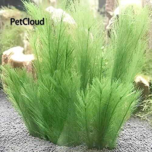 Artificial Aquarium Decoration Plante Fish Tank Flower Grass Ornament Plantas Decor Fine Leaf Aquatic Grass PetClud Supplies