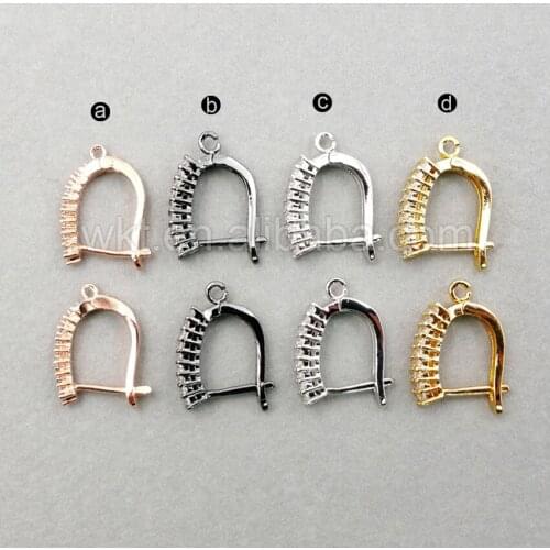 JF003 Fashion Ear Wires Women Jewerly Finding Pave Ear Wires Earring Finding DIY Earring Making ZC Micro Pave Earring Finding