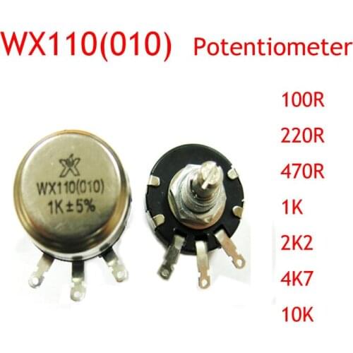 14pcs/lot WX110 WX010 1W each 2pcs total 7values 100R 220R 470R 1K 2K2 4K7 10K Potentiometer
