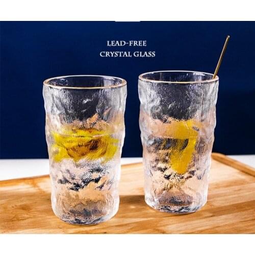 Creative Milk Juice Mug Japanese Style Glacier Pattern Glass Cup Tea Coffee Mug Ice Beer Cup Heat Resistant Insulated Glass Cup