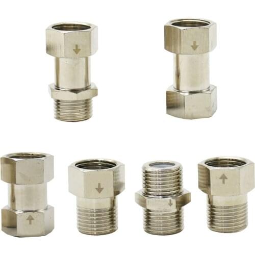 Brass 1/2" Male Female Thread Check Valve Connector One Way Valve For Water Tank Water Heater Toilet 1pcs