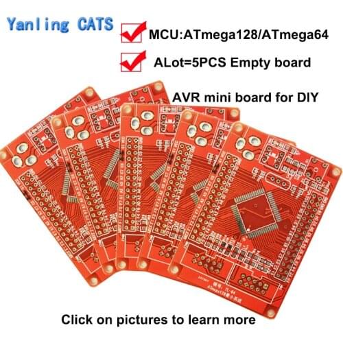 ATmega128 64 AVR Microcontroller Development Board MiniSystem Board PCB empty plate for DIY Diy Electronic Module YL-84