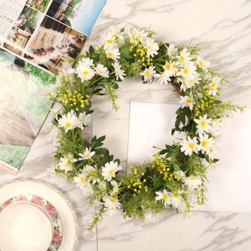 Simulation Small Daisy Garland Home Decoration Door Wreath Artificial Flower Wall Hanging Ornament Wedding Window Layout