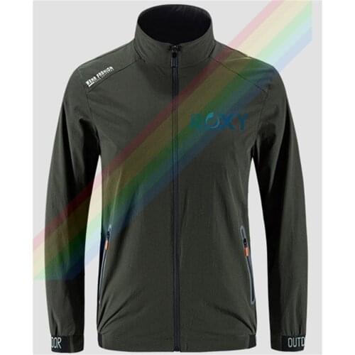 Ro-xy 2021 Fashion Ink Painting Logo Slim Sport Jacket Mens Street Windbreaker Zipper Thin Jacket Casual Front Printing Jacket