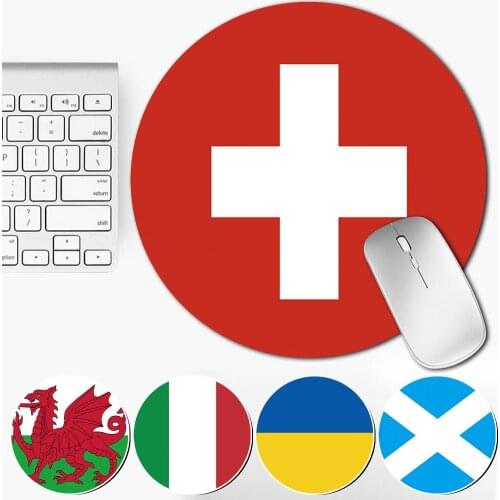 Non Slip Laptop PC Mouse Pad Table Mat Circular Mouse Pad Creative Personality Mouse Pad National Flag Pattern