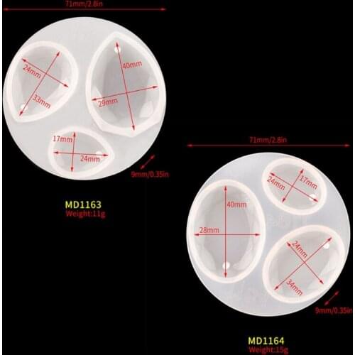 2 Pcs Oval Water Drop Pendant Epoxy Resin Mold Earrings Necklace Keychain Silicone Mould DIY Crafts Jewelry Ornaments Tools B03B