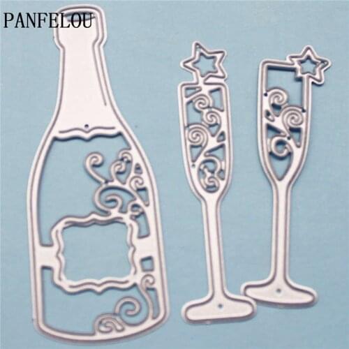 PANFELOU Bottle glass metal crafts paper die cutting dies for Scrapbooking/DIY wedding Halloween Hand account cards