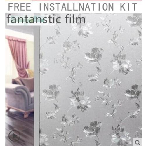 ALL SIZE Privacy White Frosted Flower Window Film Frost Etched Glass Sticky Plastic PVC Frosting Window Stickers Specials
