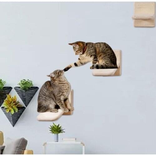 3 PCS RayCC Cat Shelf Cat Steps Cat Habitat Cat Cloud Cat Bed Wall Hanging Cat Furniture Is Very Suitable For Cat Climbing