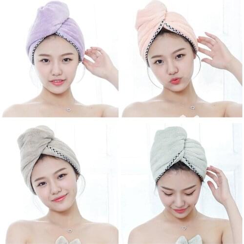 Microfiber Hair Cap Wrap Towel Bath Wrap For Women Hair Quick Dry Super Absorbent Soft Lady Shower Cap Hat Turban Head Wrap