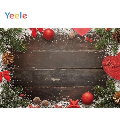 Christmas Snowflake Ball Branch Heart Wooden Board Baby Party Backdrop Photography Photographic Background For Photo Studio
