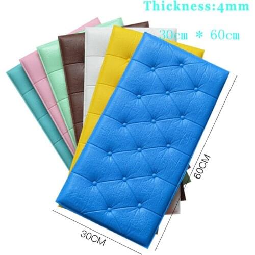 Self-Adhesive 3D Three-Dimensional Wall Stickers Thicken Tatami Anti-Collision Wall Mat ChildrenS Bedroom Bed Soft Cushion 4mm
