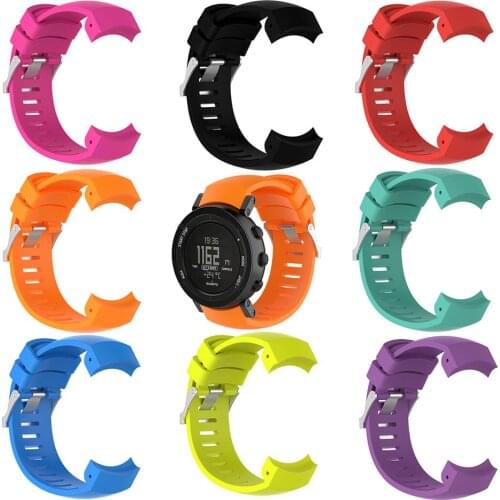 Silicone Replacement Wrist Band Strap For SUUNTO Core ALU Black Sports GPS Watch