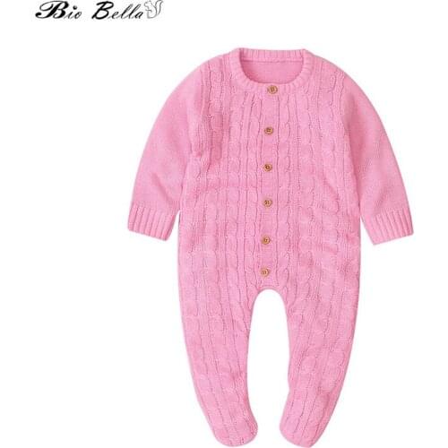 Baby Infant Sweater Long Sleeve 2021 Winter Autumn Rompers One Piece Overalls Knitted Fashion 0-24 Months Rompers Clothing