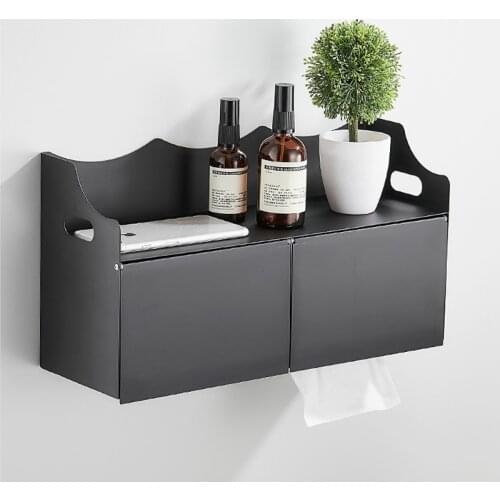 Toilet Paper Holder Stainless Steel Creative Bathroom Storage Mobile Phone Toilet Paper Box Wall Mounted Nail Free Tissue Holder