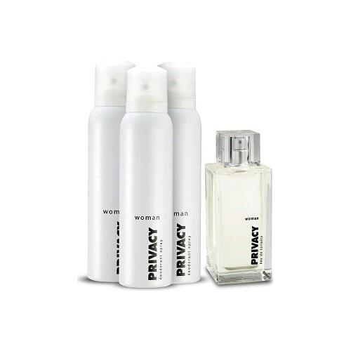 Privacy Edt Womens Perfume 100 ml + 3 Pcs Deodorant 150 ml