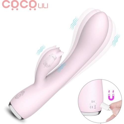 G Spot Rabbit Vibrator Clitoris Stimulation Waterproof Dildo Vibrator Sex Toys for Women Clit Stimulator 9 Vibration Dual Motor