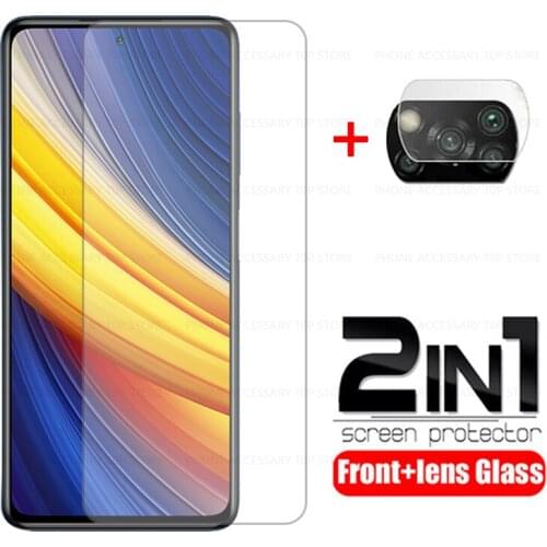 2IN1 ProtectIve Glass For Xiaomi POCO X3 pro F3 X3 NFC Screen Protector Lens Film For Xiaomi POCO X3 M3 X3 NFC X3 pro F3 Glass