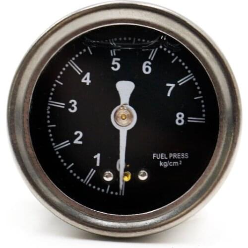 Liquid Filled Fuel Press Pressure Gauge BLACK Regulator R32 R33 R34 S15 Universal JDM