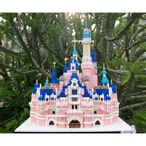 ZRK 7822 Mini World Stars of Building Set Fairy Tale Castle Micro Mini Blocks Pink Paradise Building DIY Block 6300pcs Toys