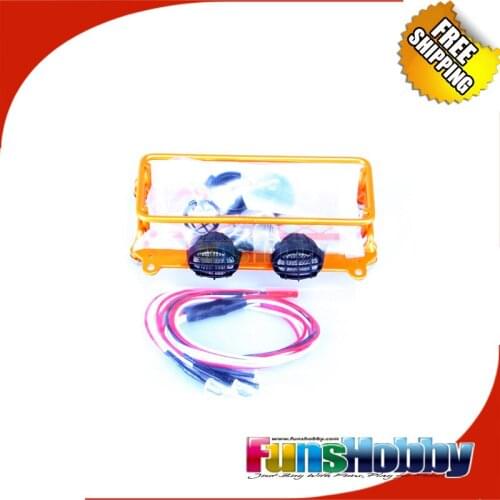 1:10 Scaled RC Crawler Accessories Metal Luggage Tray LED System Roof Rack W/4 LED Cod.FH31037