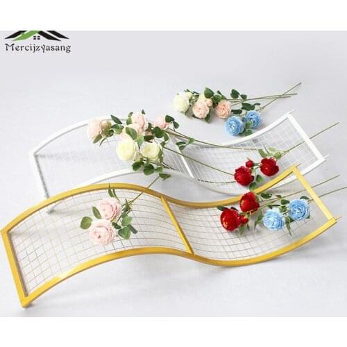 10Pcs/Lot Flower Vases Floor Metal Vase Plant Dried Floral Holder Flower Pot Road Lead for Home/Wedding Corridor Decoration G095